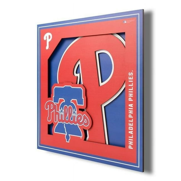 Phillies 12'' x 12'' 3D Logo Wall Art