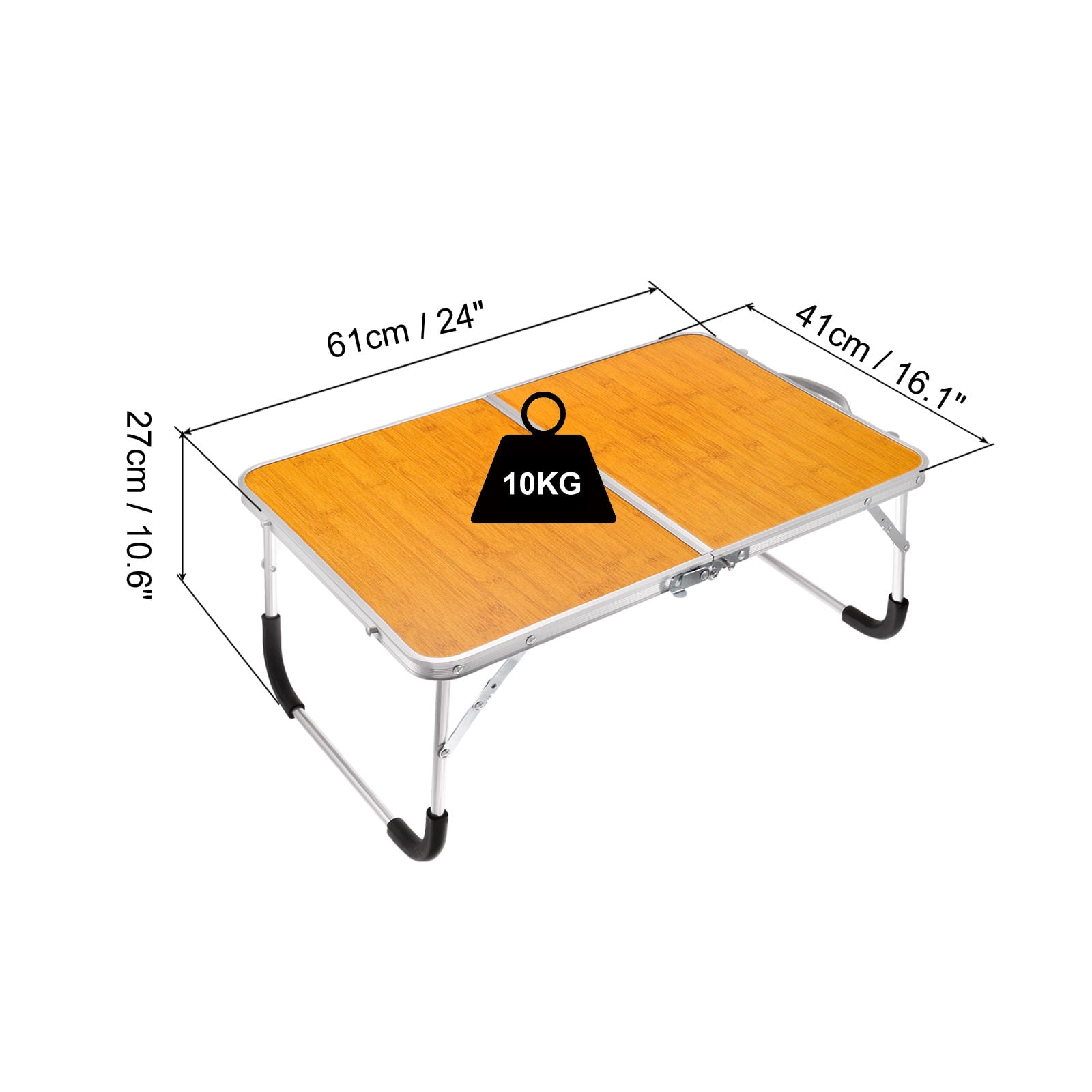 Unique Bargains Foldable Portable Lap Desk Picnic Bed Tray Tables Brown