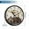 thumbnail image 3 of Voice Activated Clock with Glow Light 12 Inch Large Silent Wall Clock Battery Operated for Home Decor Bald Eagle, 3 of 8