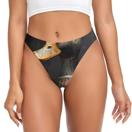 Sigee Graffiti Cool Duck for Women s G-String Panty  Low Rise  Soft Lace Perfect for Everyday Wear or Special Occasions-X-Small