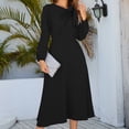 thumbnail image 1 of Vestido Vestido midi de línea A para mujer, vestido elegante y elegante, vestido largo fluido de color sólido Kuymtek Negro T S para Mujer, 1 of 8