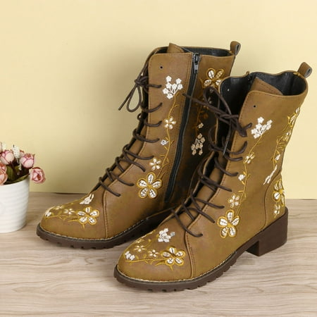 

NECHOLOGY Heels Boots for Women Women s Fashion Shoes Boots On Ladies Casual Slip Heels Womens Fringe Booties And Boots Khaki 9