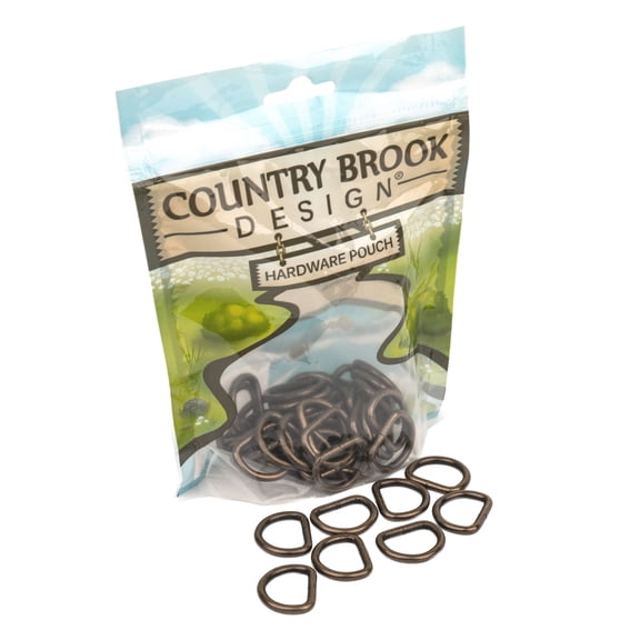 50 - Country Brook Design® 3/4 inch Antique Brass Welded D-Rings