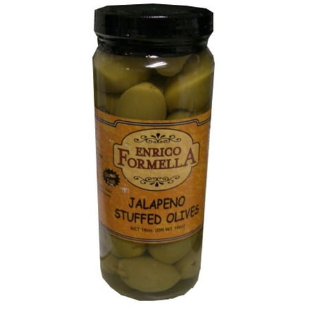 Jalapeno Stuffed Olives, 500ml (16oz), Enrico Formella