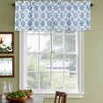 thumbnail image 3 of Blue Christmas Curtain Valances for Windows, Kitchen Valance Window Treatments Panel 2 Pack, Watercolor Snowflake Blue Rod Pocket Short Curtains for Bathroom Bedroom 42 x 18 Inch, 3 of 8