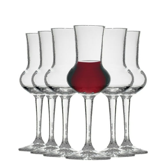 Tritan Crystal Glass Liqueur Glasses, Elegant Design Non-Lead Material Versatile Glassware for Liqueur Tasting, 6-Piece Clear Glass Set Dishwasher Safe