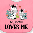 thumbnail image 4 of Inktastic Zebra My Gram Loves Me Boys or Girls Baby Bib, 4 of 4