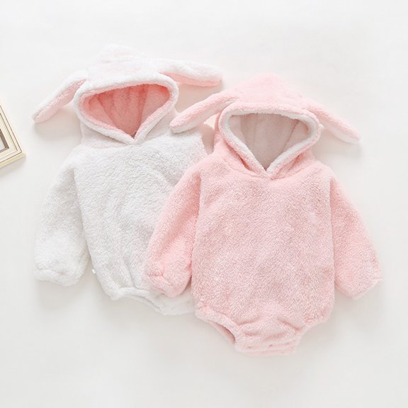 Bear Outfit With Footies Girls Boys Toddler Baby Boys Girls Color Cute Long Sleeves Ears Winter Keep Warm Jumpsuit Romper Pink 0 Months