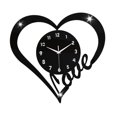 thumbnail image 2 of Reloj de pared con forma de corazón, reloj de , regalo para el hogar, decoración colgante, silencioso, sin , para fiestas, cafeterías, salas Negro, 2 of 8