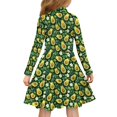 thumbnail image 3 of DISNIMO Avocado Dress Kids Flower Dresses Girls 4-5 Long Sleeve Dresses Girl Small Girl Dress Midi Children Skater Dress Girls Swing Dress Kids Fruit Dresses for Girls Sundress for Girls Outfits, 3 of 7