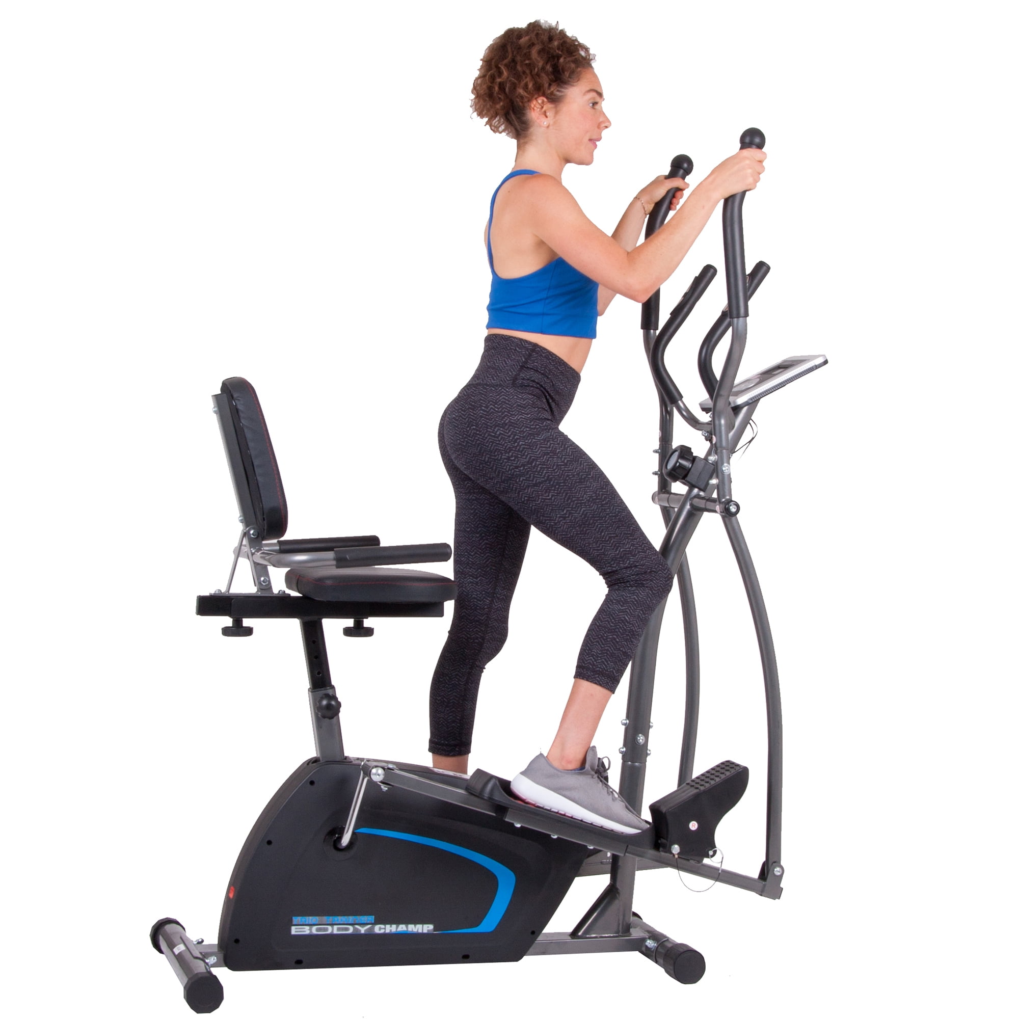 Body Champ 3 in 1 Exercise Machine Trio Trainer Elliptical and Upright Recumbent Bike Walmart