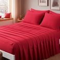 thumbnail image 5 of Aisbo Twin Comforter Set with Sheets, 5 Piece Red Bed in a Bag, Soft Bedding Set with Fluffy Down Alternative Seersucker Comforter, Sheets, Pillowcase & Sham., 5 of 8