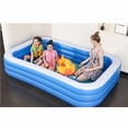 thumbnail image 2 of 210×135×60cm Inflatable Family Pool | Large Rectangular Kiddie Pool for Adults & Kids, Outdoor Backyard Use (Blue), 2 of 7