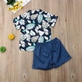 thumbnail image 5 of Douhoow 2-6Y Toddler Baby Boy Gentleman Suit Bow Flower Shirt+Shorts Summer Clothes Set, 5 of 7