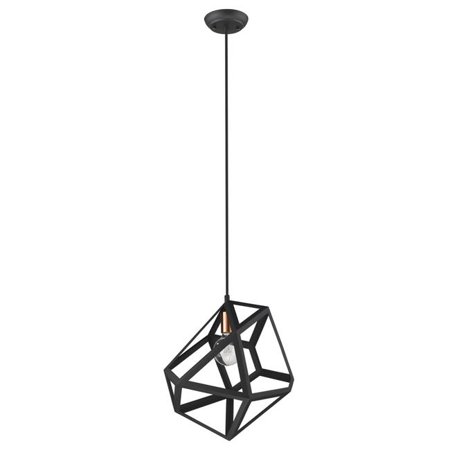 

HomeRoots 398326 18.25 x 13 x 15.75 in. Hedron 1-Light Matte Black Pendant