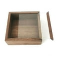 thumbnail image 4 of Black Walnut Solid Wood Glass Cover Display Case Transparent Organizer Boxes Dustproof Sundries Dresser Display Box, 4 of 5