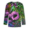 thumbnail image 4 of Xixinqiwan Mens Mardi Gras Clothing,Casual Loose Round Neck Tops Mardi Gras Novelty 2025 Carnival T Shirts, 4 of 6