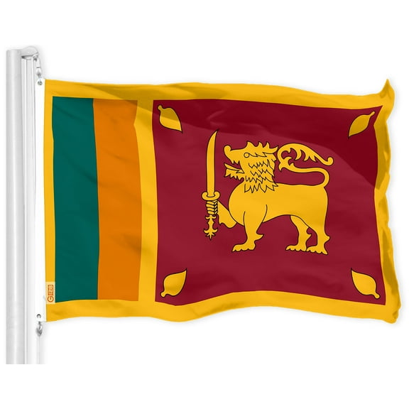 G128 Sri Lanka Sri Lankan Flag | 3x5 Ft | Printed 150D Polyester - Indoor/Outdoor, Vibrant Colors, Brass Grommets, Quality Polyester, Much Thicker More Durable Than 100D 75D Polyester