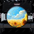 thumbnail image 1 of Painting Sunflowers In Field Pattern Polyester Universal Spare Wheel Tire Cover Wheel Covers for Trailer RV SUV Truck Camper, 1 of 5