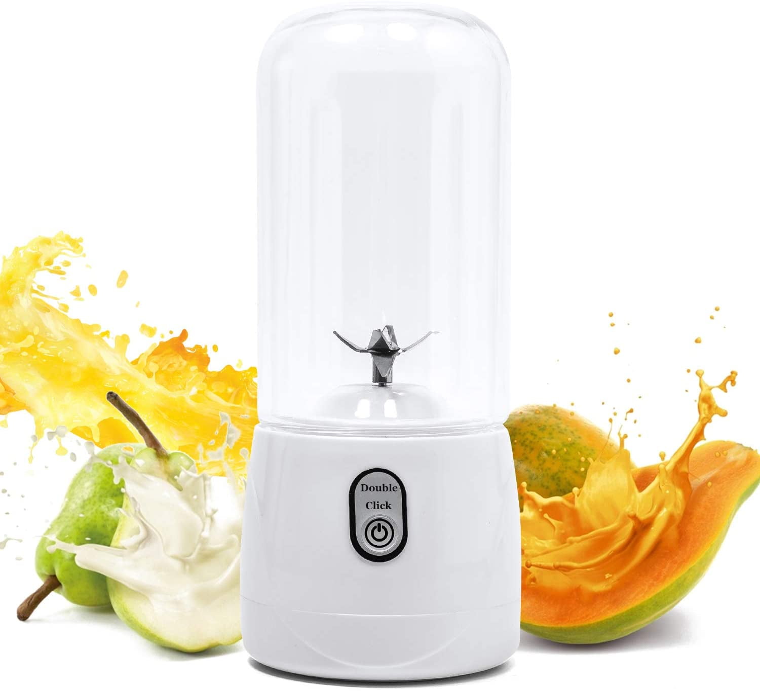 Portable Blender USB Rechargeable with 6 Blades Juicer Smoothie Cup