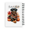 thumbnail image 2 of Hello Fall Rottweiler Scarf Welcome Autumn with Leaves Pumpkins Spiral Bound Journal Rottie Dog Lover Gifts Idea 5x7in Spiral Notebook - 00011, 2 of 5