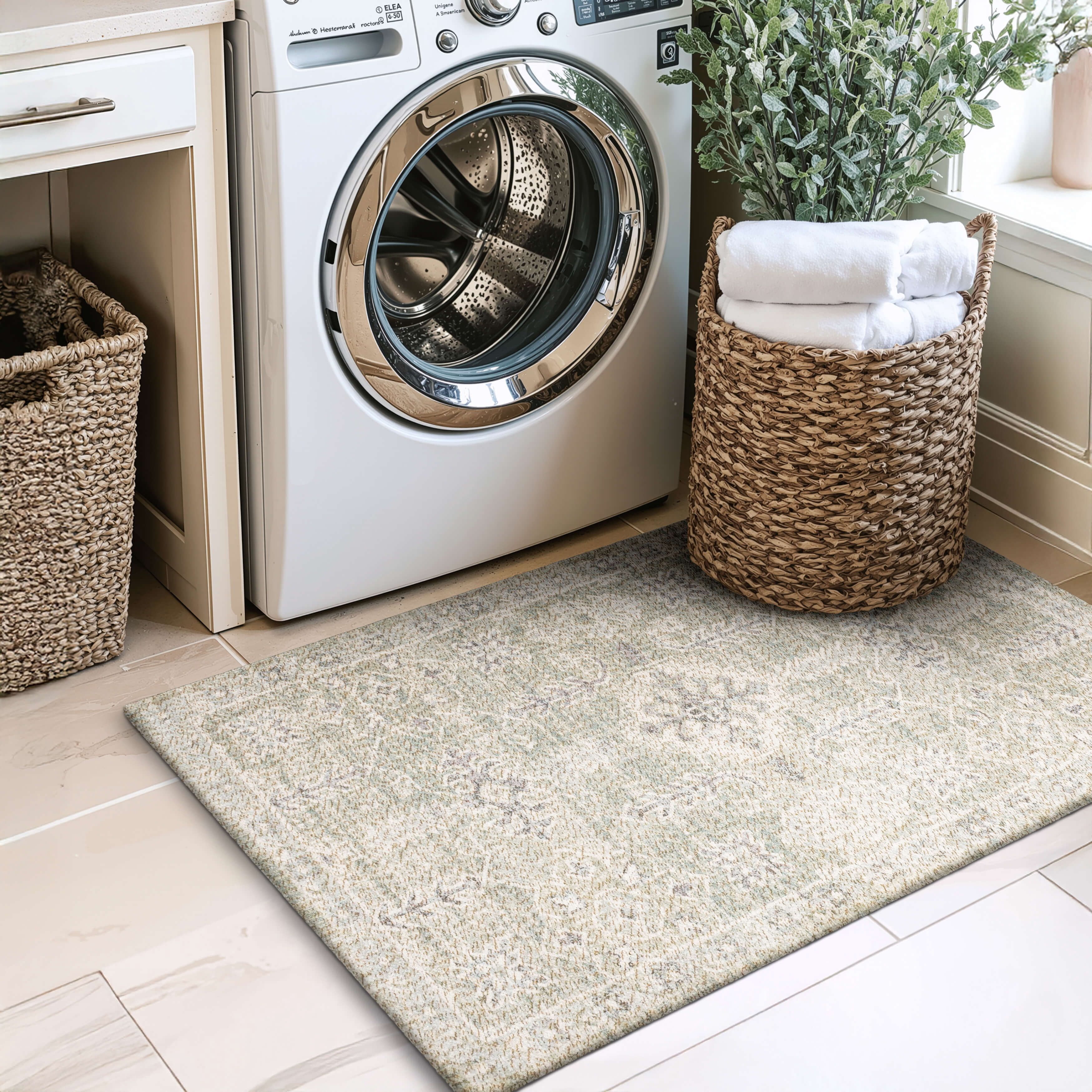 Mainstays Zula Acacia Low Pile Stain/Fade Resistant Polyester Indoor Accent Rug, Green, 2'6" x 3'9"