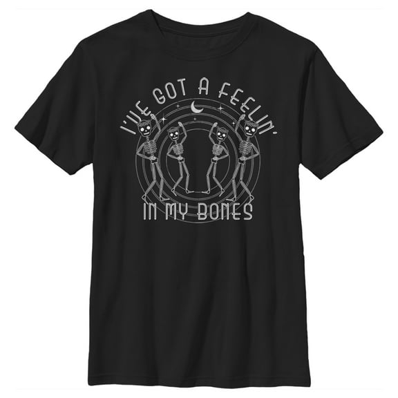 Boy's Lost Gods Halloween I've Got a Feelin' in my Bones Graphic Tee Black X Small