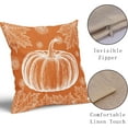 thumbnail image 4 of Orange Fall Pillow Covers 16x16 Set of 2 White Pumpkin Maple Leaf Autumn Themed Thanksgiving Print Decorative Throw Pillows Outdoor Farmhouse Pillowcases Cushion Case Decor for Couch Sofa Bed, 4 of 6
