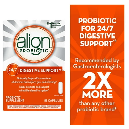 Align Probiotic Capsules, Daily Probiotic Supplement for Digestive Health, 56 Count