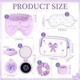 thumbnail image 2 of 48 Pcs/ 8 Set Bow Coquette Party Favors for Sleepover Spa Party Supplies Trip Weekend Girls Gifts, Folding Hairbrush with Mirror Eye Mask Headband Wristband Scrunchie Makeup Bag, 2 of 7