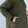 thumbnail image 5 of Lovskoo Womens Winter Coats Quilted Jacket Warm Clothes Plus Size Hooded Cotton Padded Coat Long Sleeve Jacket Olive Green, 5 of 6
