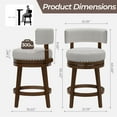 thumbnail image 5 of Upholstered Swivel Bar Stool with Back - 30 Inch Counter Height Chair for Kitchen Island,Beige, 5 of 6