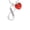 Red, variant on Grandma Infinity Sign - Clear AB Crystal Heart Sophia Necklace, 18" 1"