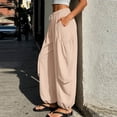 thumbnail image 5 of QSAWXQZ Women's Jogger Pants Drawstring Elastic Waist Loose Tapered Leg Trousers with Pockets Adjustable Hem Bottoms 2XL, 5 of 9