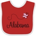 thumbnail image 3 of Inktastic Butterfly Alabama Boys or Girls Baby Bib, 3 of 4