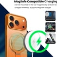 thumbnail image 5 of Entronix Magnetic Case Compatible with iPhone 17 Pro Max, Frosted Matte Back with Kickstand Slim Cover, Orange, 5 of 5