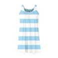thumbnail image 3 of ZVNAΖH Women's Sleeveless Summer Dresses Casual Striped Print T Shirt Dress Pleated Crew Neck Beach Dress, 3 of 4