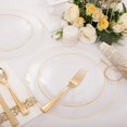 thumbnail image 2 of 350PCS Clear and Gold Plastic Plates - Gold Disposable Dinnerware Sets - Gold Plastic Silverware - 100Plates, 150Plastic Cutlery, 50 Cups and 50 Napkins for Wedding & Party & Thanksgiving, 2 of 9