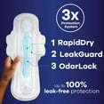 thumbnail image 2 of 2X - Always Ultra Thin Pads with Wings Extra Heavy Overnight Absorbency Size 5 Unscented, 2 of 5