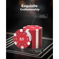 thumbnail image 4 of HEITOK 1000-Piece Poker Set with Denominations, 11.5g Weighted Chips, 5 Dice, 2 Decks, Aluminum Case, for Texas Hold'em & Blackjack., 4 of 8