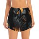 thumbnail image 2 of Balery Full Moon Black Dragon Pantalones cortos deportivos para mujer con forro y dos bolsillos, elásticos, para entrenamiento, gimnasio, yoga-Small, 2 of 7