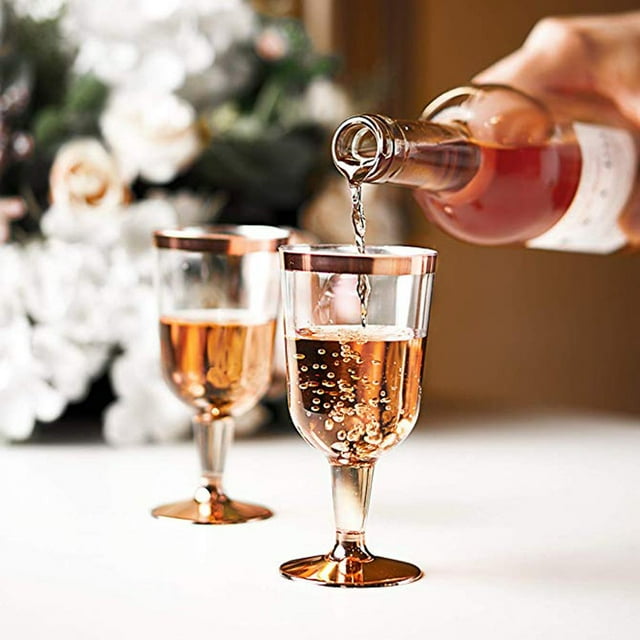 Plastic Wine Glass Disposable Cup Durable Party Wedding Plastic Cup 190ML 6PC