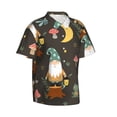 thumbnail image 2 of Bixox Men's Hawaiian Shirts Men's Gnome Insect Frog Print Short-Sleeve Shirt-Large, 2 of 8