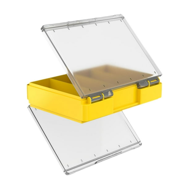 Caja de almacenamiento para aparejos de pesca con mosca con compartimentos de espuma para bandejas de señuelos gruesos, chaleco de pesca con mosca, an Amarillo