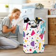 thumbnail image 5 of Yayeee Freestanding Laundry Hamper with Handle Collapsible Large Storage Basket for Clothes, Retro Round, 5 of 7