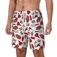 thumbnail image 2 of Balery Red Food Mens Swim Trunks Swim Shorts for Men Quick Dry Inseam Beach Shorts with Compression Liner Pocket-Small, 2 of 9