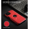thumbnail image 5 of 1 paquete compatible con iPhone 13 Pro Max Funda delgada de piel sintética de primera calidad con costuras clásicas de lujo elegante y delgada (2021) 6.7" (rojo), 5 of 5
