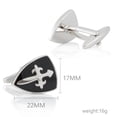 thumbnail image 3 of Gemelos Crusader Shield Black Esmalte Elegant para hombre, 3 of 3