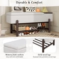 thumbnail image 3 of GZXS Farmhouse Shoe Storage Bench with Padded Seat and Bottom Shelf, Flip-Top Entryway Shoes Organizer Bench w/ Solid Wood Legs, 47.24"L x 16.73"W x 19.9"H, Espresso, 3 of 10
