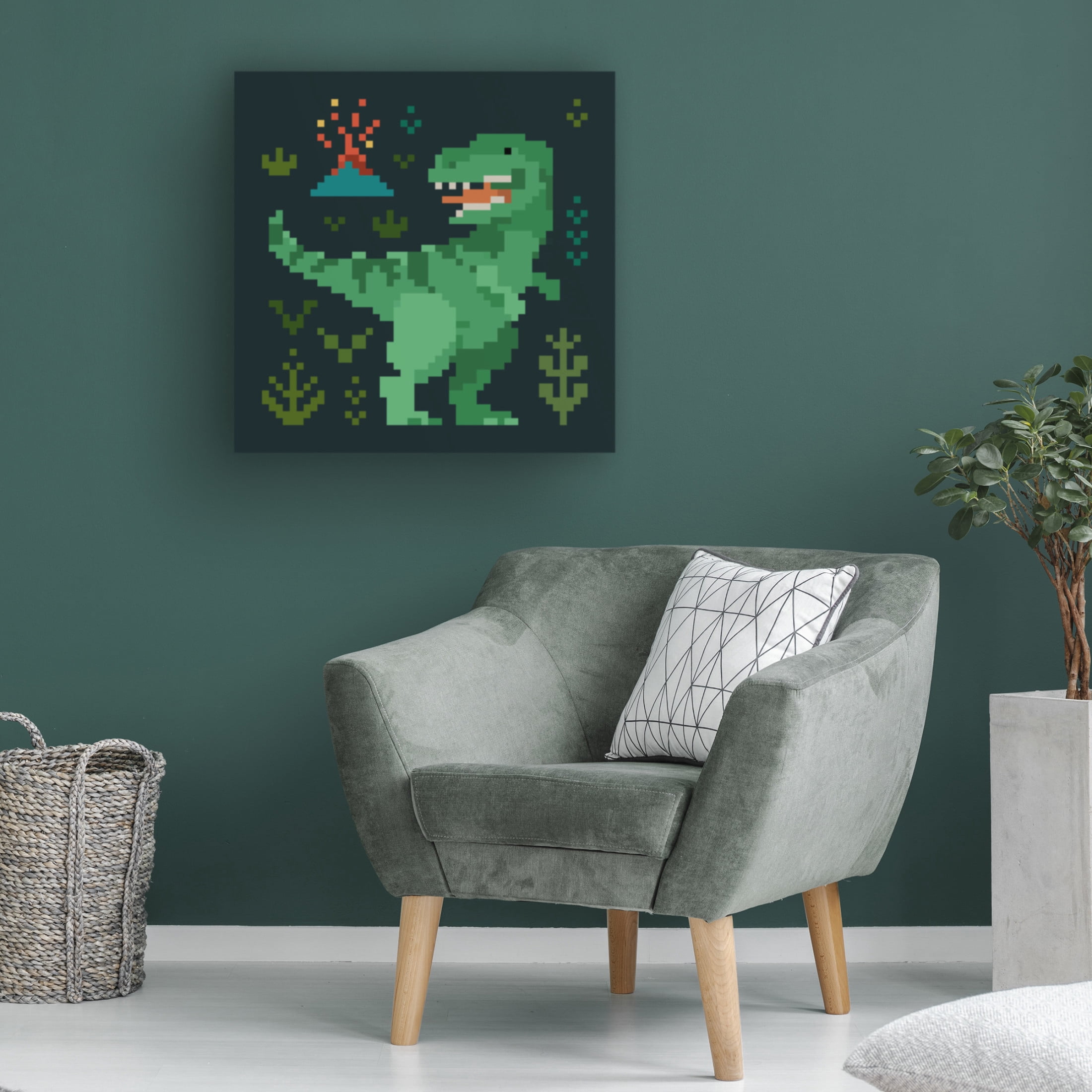 Trademark Fine Art Victoria Barnes Pixel Dinos II Canvas Wall Art